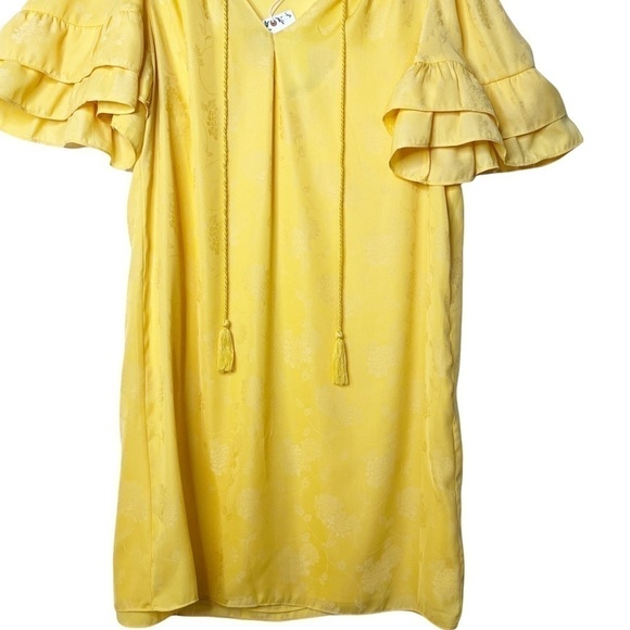 CHELSEA & VIOLET NWT Ruffle Sleeve Boho Peasant Dress Size Small in Maize Yellow - Picture 6 of 14